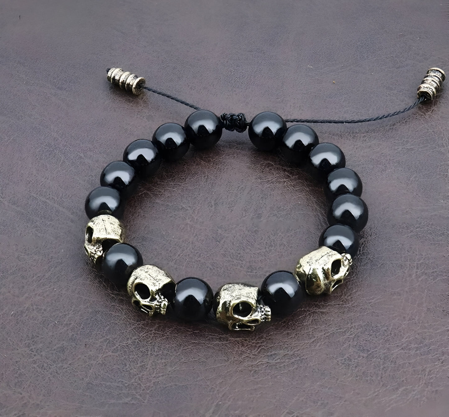 Agate Skull Bracelet